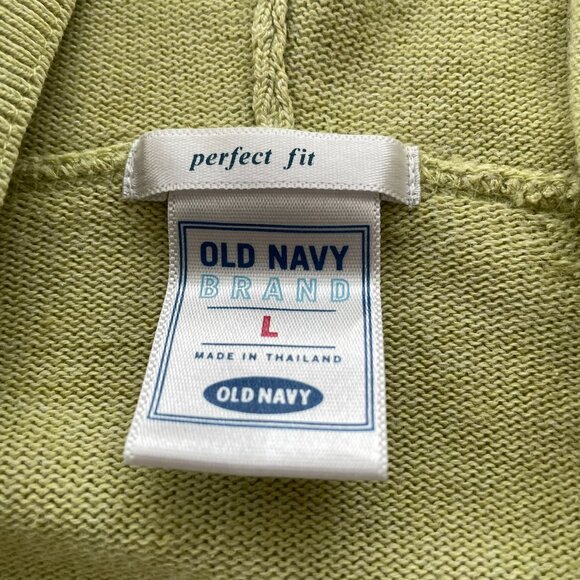 Vintage Old Navy Sage Green Knit Zip-up Hooded Cardigan with Pockets - Picture 12 of 13